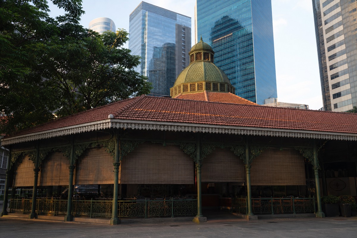 The Victorian cast-iron market building at Lau Pa Sat